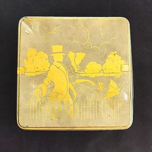 Vintage Early 1900's Chicago Miracle Baking Company Ice Box Cookies Golden Tin